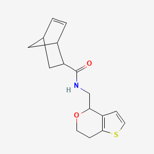 molecular formula C16H19NO2S B7586137 N-(6,7-dihydro-4H-thieno[3,2-c]pyran-4-ylmethyl)bicyclo[2.2.1]hept-5-ene-2-carboxamide 