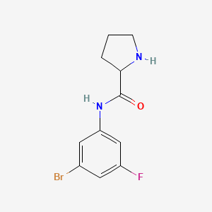 molecular formula C11H12BrFN2O B7586144 N-(3-bromo-5-fluorophenyl)pyrrolidine-2-carboxamide 