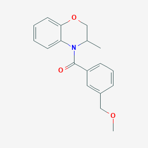 molecular formula C18H19NO3 B7586168 [3-(Methoxymethyl)phenyl]-(3-methyl-2,3-dihydro-1,4-benzoxazin-4-yl)methanone 