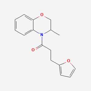 molecular formula C16H17NO3 B7586175 3-(Furan-2-yl)-1-(3-methyl-2,3-dihydro-1,4-benzoxazin-4-yl)propan-1-one 