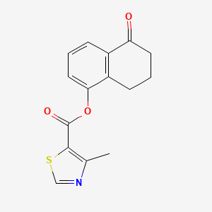 molecular formula C15H13NO3S B7586193 (5-oxo-7,8-dihydro-6H-naphthalen-1-yl) 4-methyl-1,3-thiazole-5-carboxylate 