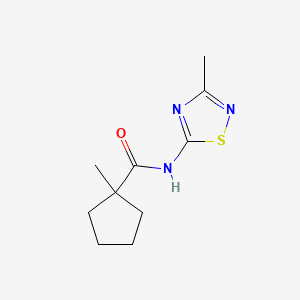 molecular formula C10H15N3OS B7586194 1-methyl-N-(3-methyl-1,2,4-thiadiazol-5-yl)cyclopentane-1-carboxamide 