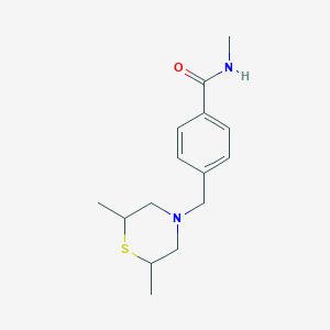 molecular formula C15H22N2OS B7586243 4-[(2,6-dimethylthiomorpholin-4-yl)methyl]-N-methylbenzamide 