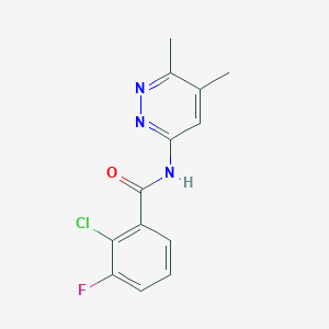 molecular formula C13H11ClFN3O B7586246 2-chloro-N-(5,6-dimethylpyridazin-3-yl)-3-fluorobenzamide 