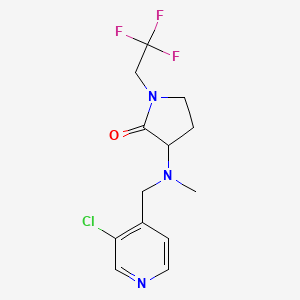 molecular formula C13H15ClF3N3O B7586255 3-[(3-Chloropyridin-4-yl)methyl-methylamino]-1-(2,2,2-trifluoroethyl)pyrrolidin-2-one 