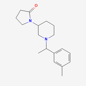 molecular formula C18H26N2O B7586277 1-[1-[1-(3-Methylphenyl)ethyl]piperidin-3-yl]pyrrolidin-2-one 