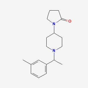 molecular formula C18H26N2O B7586300 1-[1-[1-(3-Methylphenyl)ethyl]piperidin-4-yl]pyrrolidin-2-one 