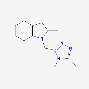 molecular formula C14H24N4 B7586320 1-[(4,5-Dimethyl-1,2,4-triazol-3-yl)methyl]-2-methyl-2,3,3a,4,5,6,7,7a-octahydroindole 