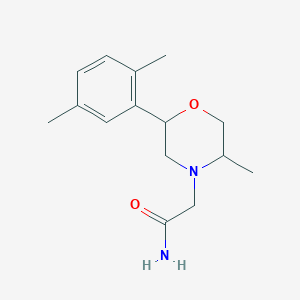 molecular formula C15H22N2O2 B7586348 2-[2-(2,5-Dimethylphenyl)-5-methylmorpholin-4-yl]acetamide 