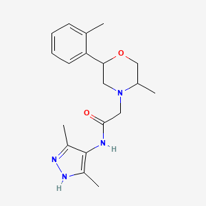 molecular formula C19H26N4O2 B7586363 N-(3,5-dimethyl-1H-pyrazol-4-yl)-2-[5-methyl-2-(2-methylphenyl)morpholin-4-yl]acetamide 