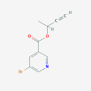 molecular formula C10H8BrNO2 B7586371 But-3-yn-2-yl 5-bromopyridine-3-carboxylate 