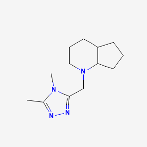 molecular formula C13H22N4 B7586381 1-[(4,5-Dimethyl-1,2,4-triazol-3-yl)methyl]-2,3,4,4a,5,6,7,7a-octahydrocyclopenta[b]pyridine 