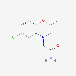 molecular formula C11H13ClN2O2 B7586388 2-(6-Chloro-2-methyl-2,3-dihydro-1,4-benzoxazin-4-yl)acetamide 