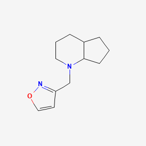 molecular formula C12H18N2O B7586401 3-(2,3,4,4a,5,6,7,7a-Octahydrocyclopenta[b]pyridin-1-ylmethyl)-1,2-oxazole 