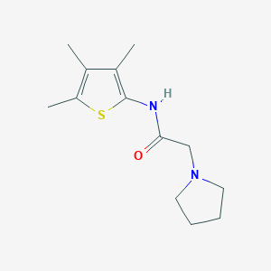 molecular formula C13H20N2OS B7586402 2-pyrrolidin-1-yl-N-(3,4,5-trimethylthiophen-2-yl)acetamide 