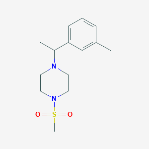 molecular formula C14H22N2O2S B7586409 1-[1-(3-Methylphenyl)ethyl]-4-methylsulfonylpiperazine 