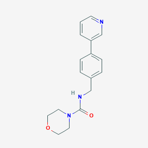 molecular formula C17H19N3O2 B7586425 N-[(4-pyridin-3-ylphenyl)methyl]morpholine-4-carboxamide 