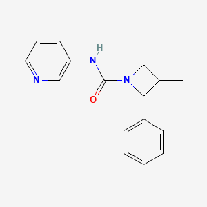 molecular formula C16H17N3O B7586428 3-methyl-2-phenyl-N-pyridin-3-ylazetidine-1-carboxamide 