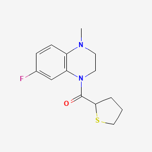 molecular formula C14H17FN2OS B7586440 (7-Fluoro-4-methyl-2,3-dihydroquinoxalin-1-yl)-(thiolan-2-yl)methanone 