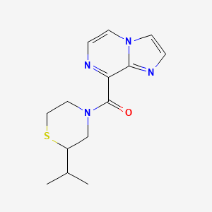 molecular formula C14H18N4OS B7586449 Imidazo[1,2-a]pyrazin-8-yl-(2-propan-2-ylthiomorpholin-4-yl)methanone 
