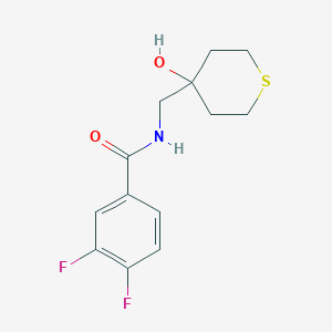 molecular formula C13H15F2NO2S B7586453 3,4-difluoro-N-[(4-hydroxythian-4-yl)methyl]benzamide 