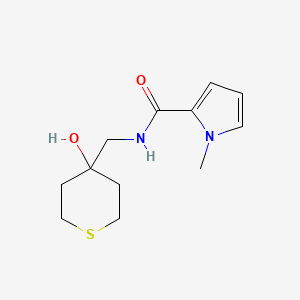 molecular formula C12H18N2O2S B7586457 N-[(4-hydroxythian-4-yl)methyl]-1-methylpyrrole-2-carboxamide 