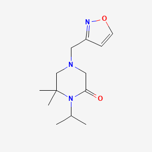 molecular formula C13H21N3O2 B7586474 6,6-Dimethyl-4-(1,2-oxazol-3-ylmethyl)-1-propan-2-ylpiperazin-2-one 