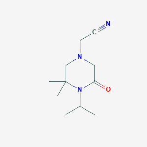 molecular formula C11H19N3O B7586481 2-(3,3-Dimethyl-5-oxo-4-propan-2-ylpiperazin-1-yl)acetonitrile 