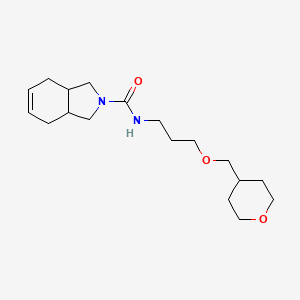 N-[3-(oxan-4-ylmethoxy)propyl]-1,3,3a,4,7,7a-hexahydroisoindole-2-carboxamide