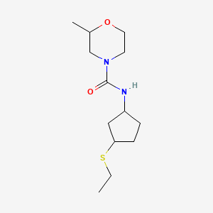 molecular formula C13H24N2O2S B7586498 N-(3-ethylsulfanylcyclopentyl)-2-methylmorpholine-4-carboxamide 