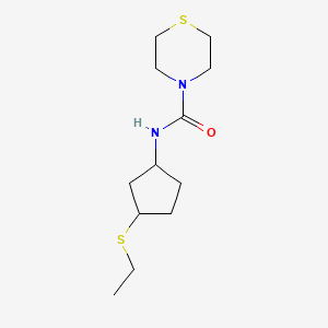 molecular formula C12H22N2OS2 B7586504 N-(3-ethylsulfanylcyclopentyl)thiomorpholine-4-carboxamide 