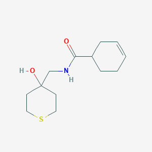 molecular formula C13H21NO2S B7586512 N-[(4-hydroxythian-4-yl)methyl]cyclohex-3-ene-1-carboxamide 