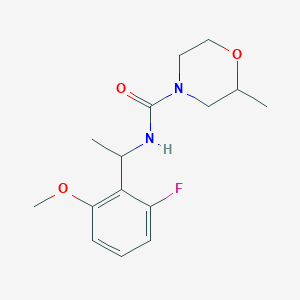 molecular formula C15H21FN2O3 B7586528 N-[1-(2-fluoro-6-methoxyphenyl)ethyl]-2-methylmorpholine-4-carboxamide 