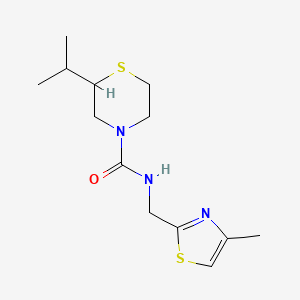 molecular formula C13H21N3OS2 B7586533 N-[(4-methyl-1,3-thiazol-2-yl)methyl]-2-propan-2-ylthiomorpholine-4-carboxamide 