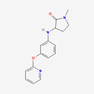 molecular formula C16H17N3O2 B7586547 1-Methyl-3-(3-pyridin-2-yloxyanilino)pyrrolidin-2-one 