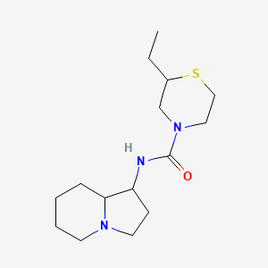molecular formula C15H27N3OS B7586562 N-(1,2,3,5,6,7,8,8a-octahydroindolizin-1-yl)-2-ethylthiomorpholine-4-carboxamide 