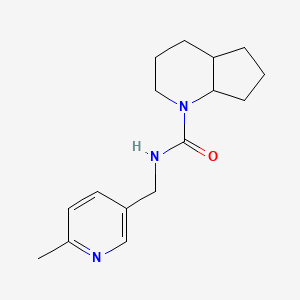 molecular formula C16H23N3O B7586581 N-[(6-methylpyridin-3-yl)methyl]-2,3,4,4a,5,6,7,7a-octahydrocyclopenta[b]pyridine-1-carboxamide 