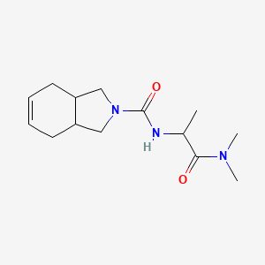 molecular formula C14H23N3O2 B7586583 N-[1-(dimethylamino)-1-oxopropan-2-yl]-1,3,3a,4,7,7a-hexahydroisoindole-2-carboxamide 