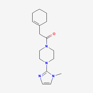 molecular formula C16H24N4O B7586599 2-(Cyclohexen-1-yl)-1-[4-(1-methylimidazol-2-yl)piperazin-1-yl]ethanone 