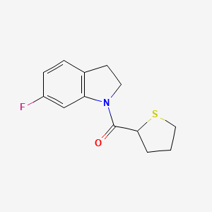 molecular formula C13H14FNOS B7586607 (6-Fluoro-2,3-dihydroindol-1-yl)-(thiolan-2-yl)methanone 