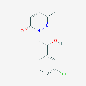 molecular formula C13H13ClN2O2 B7586608 2-[2-(3-Chlorophenyl)-2-hydroxyethyl]-6-methylpyridazin-3-one 