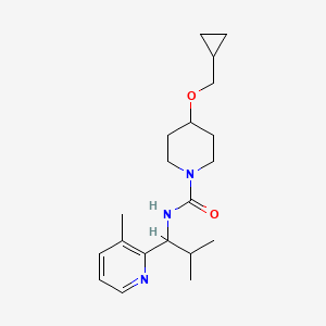 molecular formula C20H31N3O2 B7586665 4-(cyclopropylmethoxy)-N-[2-methyl-1-(3-methylpyridin-2-yl)propyl]piperidine-1-carboxamide 