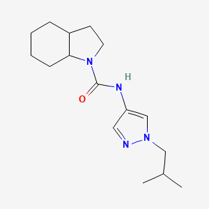 molecular formula C16H26N4O B7586672 N-[1-(2-methylpropyl)pyrazol-4-yl]-2,3,3a,4,5,6,7,7a-octahydroindole-1-carboxamide 