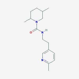 molecular formula C16H25N3O B7586677 2,5-dimethyl-N-[2-(6-methylpyridin-3-yl)ethyl]piperidine-1-carboxamide 