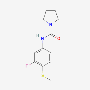molecular formula C12H15FN2OS B7586704 N-(3-fluoro-4-methylsulfanylphenyl)pyrrolidine-1-carboxamide 