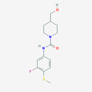 molecular formula C14H19FN2O2S B7586708 N-(3-fluoro-4-methylsulfanylphenyl)-4-(hydroxymethyl)piperidine-1-carboxamide 