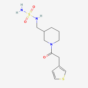 molecular formula C12H19N3O3S2 B7586724 3-[(Sulfamoylamino)methyl]-1-(2-thiophen-3-ylacetyl)piperidine 