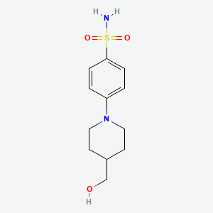 molecular formula C12H18N2O3S B7586753 4-[4-(Hydroxymethyl)piperidin-1-yl]benzenesulfonamide 