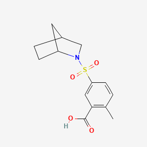 molecular formula C14H17NO4S B7586770 5-(2-Azabicyclo[2.2.1]heptan-2-ylsulfonyl)-2-methylbenzoic acid 