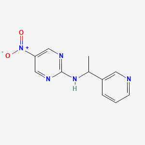 molecular formula C11H11N5O2 B7586773 5-nitro-N-(1-pyridin-3-ylethyl)pyrimidin-2-amine 